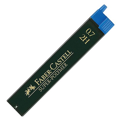 Wkłady grafitowe Faber-Castell Super-Polymer, 12 x 0.7mm (2H)