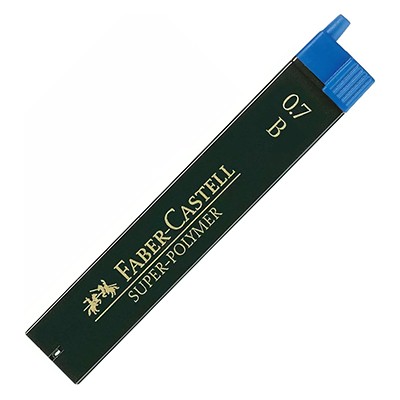 Wkłady grafitowe Faber-Castell Super-Polymer, 12 x 0.7mm (B)