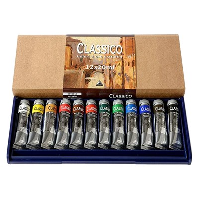 Farby olejne Classico, 12 x 20 ml kaseta plastikowa