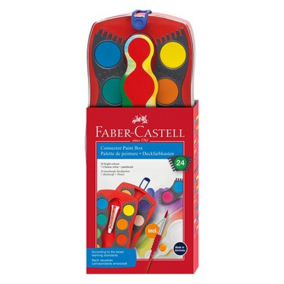 Farby wodne Connector, Faber-Castell, 24 kol. + akcesoria