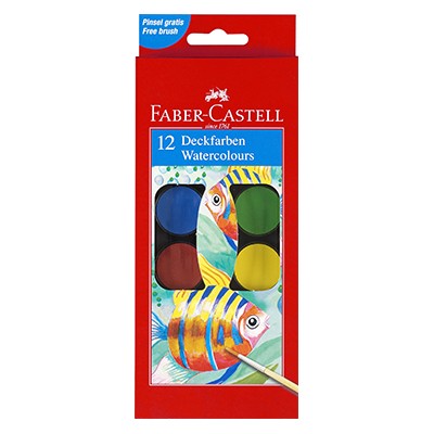 Farby akwarelowe śr. 24mm, Faber-Castell, 12 kolorów
