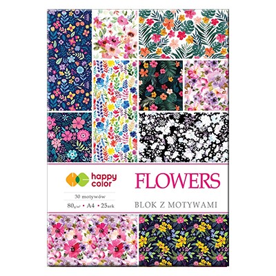 Blok z motywami Flowers Happy Color