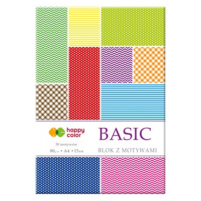 Blok z motywami - Basics, Happy Color, A4