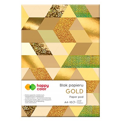 Blok papieru ozdobnego Gold, Happy Color A4