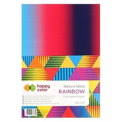 Tektura falista Rainbow, Happy Color A4, 5 ark.