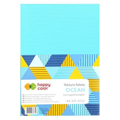 Tektura falista Ocean, Happy Color A4, 5 ark.