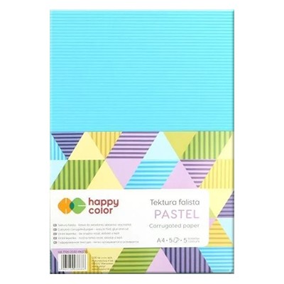 Tektura falista Pastel, Happy Color A4, 5 ark.