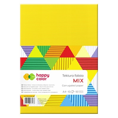 Tektura falista Mix, Happy Color A4, 10 ark.