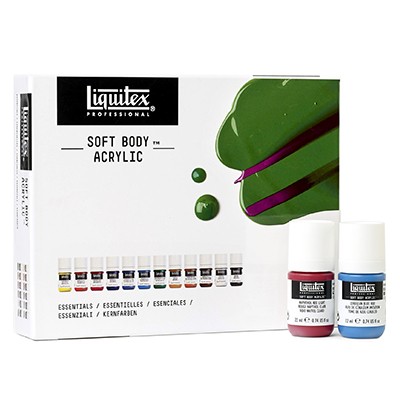 Farby akrylowe Soft Body Essentials Liquitex, 12 x 22 ml