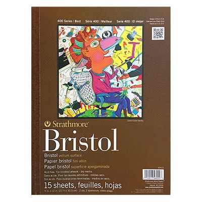 Bristol Vellum 400 series Strathmore, 23 x 30 cm