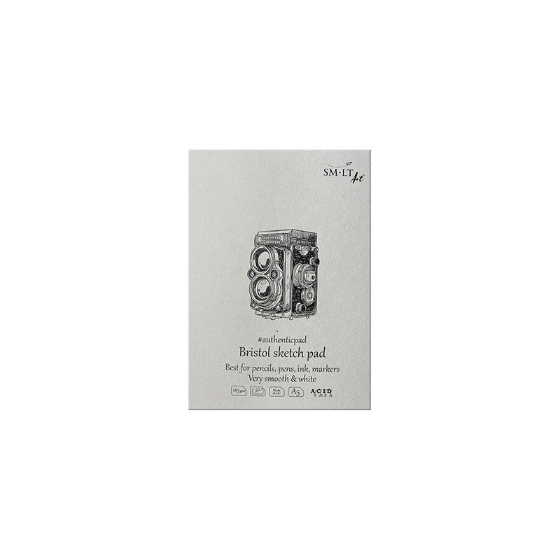 SMLT Authentic-baby Bristol Blocco Per Schizzi 9x9cm - Carta Liscia 185g, 32 Fogli, Mini Per Matite E Pennarelli