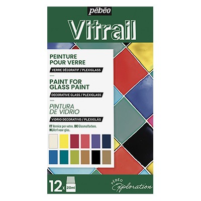 Farby witrażowe Vitrail, Pebeo, 12x20ml