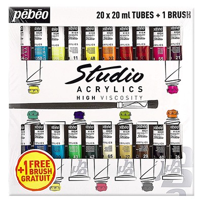Farby akrylowe Studio Acrylics, Pebeo, 20x20ml