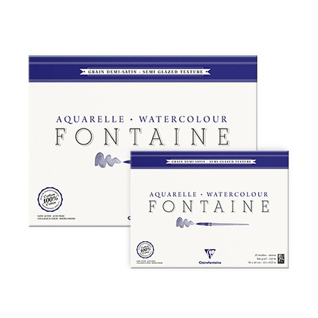 Papier aquarelle FONTAINE CLAIREFONTAINE, grain demi-satiné