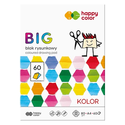 Blok rysunkowy kolorowy BIG, 60 ark. A4 Happy Color