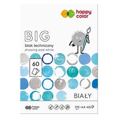 Blok techniczny biały BIG 60 ark. A4 Happy Color