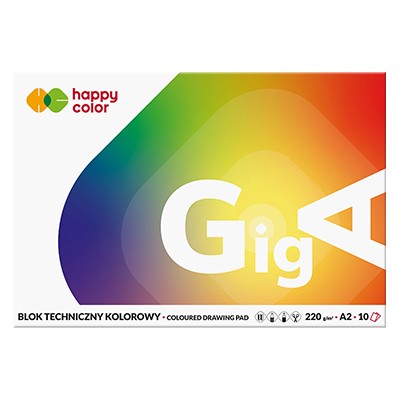 Blok techniczny kolorowy Giga Happy Color, 10 ark. A2