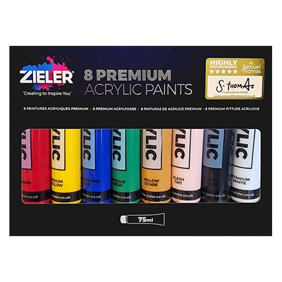 Farby akrylowe Zieler zestaw 8 x 75 ml