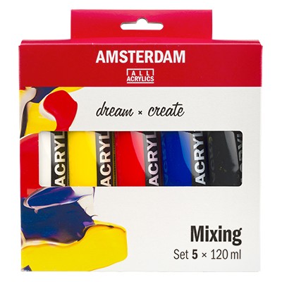 Farby akrylowe Talens Amsterdam Mixing, 5 x 120 ml