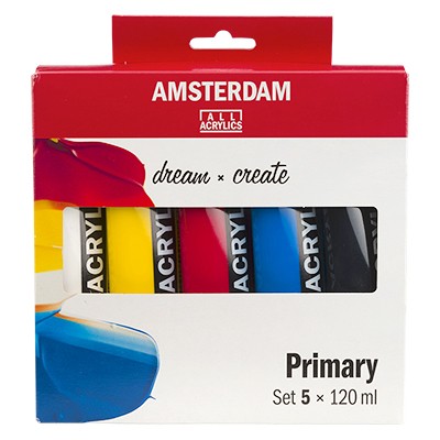Farby akrylowe Talens Amsterdam Primary, 5 x 120 ml