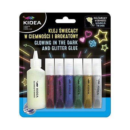 Klej z brokatem Kidea glow in the dark