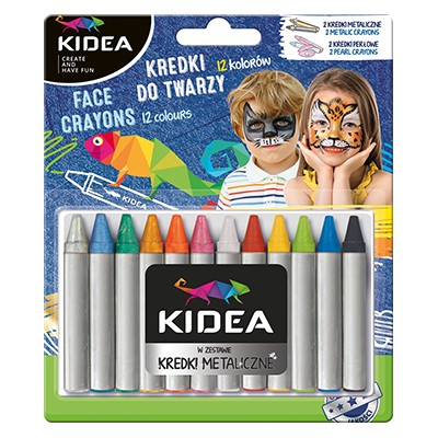 Kredki do malowania twarzy Kidea, 12 kolorów