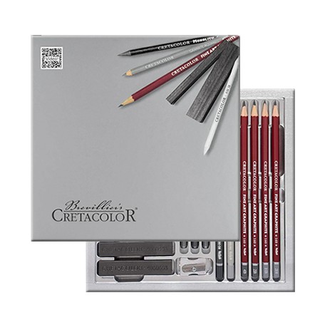 Zestaw szkicowy Silver Box Cretacolor 17 elementów