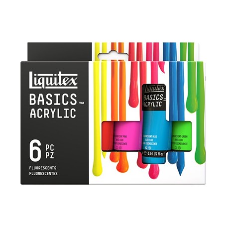 Farby akrylowe Liquitex Fluorescent, 6 x 22 ml