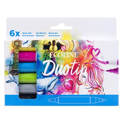 Pisaki Ecoline Duo Tip – Basic Set, 6 kolorów