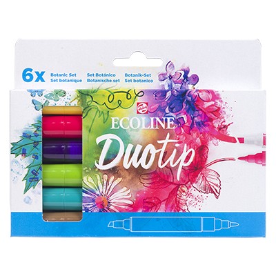 Pisaki Ecoline Duo Tip – Botanic Set, 6 kolorów