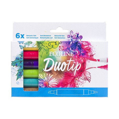 Pisaki Ecoline Duo Tip Botanic Set 6 kolorów