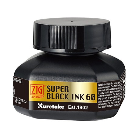 Super Black Ink czarny tusz Kuretake 60 ml