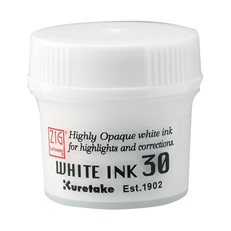 White Ink, biały tusz Kuretake, 30 ml