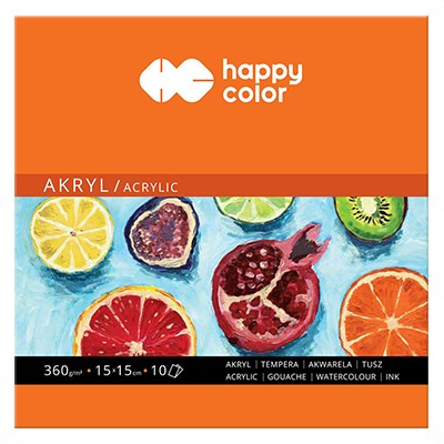 Blok do farb akrylowych Happy Color 15 x 15 cm