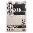 Blok na spirali Grey Recycled Aurora A5