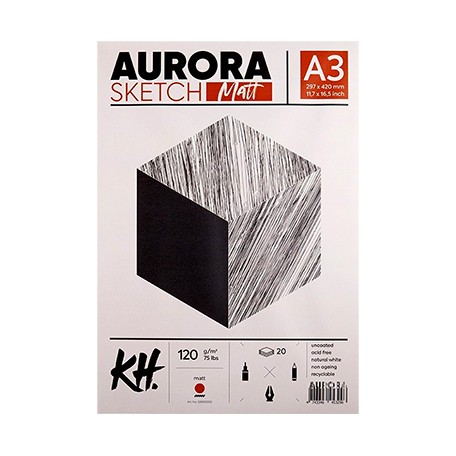 Blok szkicowy Sketch Matt Aurora, A3, 20 ark.