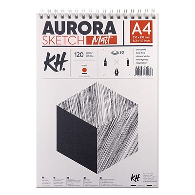 Blok na spirali Sketch Matt Aurora, A4, 20 ark.