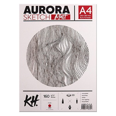 Blok Sketch Matt Aurora, A4, 20 ark. 160 g/m²