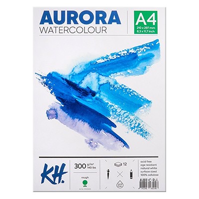 Blok do akwareli Aurora RGH, A4, 300 g, 12 ark.