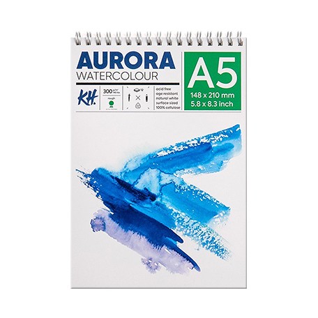 Blok akwarelowy, spirala Aurora RGH A5 300 g