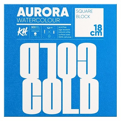 Blok akwarelowy Cold RAW Aurora, 18 x 18 cm, 20 ark.