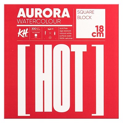 Blok akwarelowy Hot RAW Aurora, 18 x 18 cm, 20 ark.