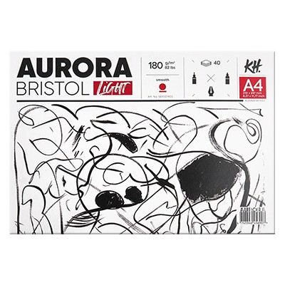 Blok Bristol Light Aurora A4, 180 g/m², 40 ark.