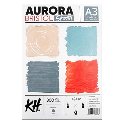 Blok Bristol Smooth Aurora A3, 300 g/m², 20 ark.