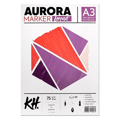 Blok do markerów Aurora, A3, 75 g/m², 50 ark.