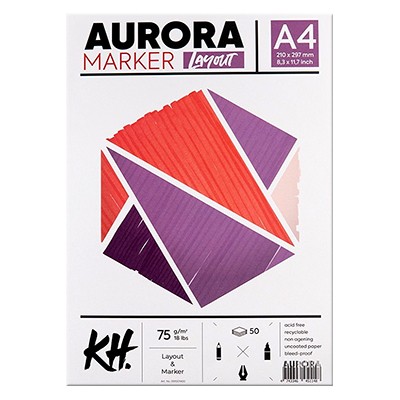 Blok do markerów Aurora, A4, 75 g/m², 50 ark.