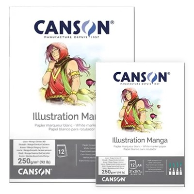 Blok do mangi i komiksów Canson Illustration, 12 ark. A4, 250g