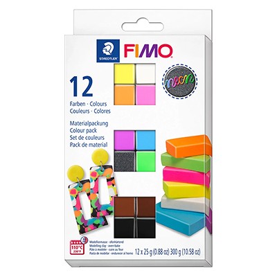 Zestaw Fimo soft i effect, Neon, 12 x 25 g
