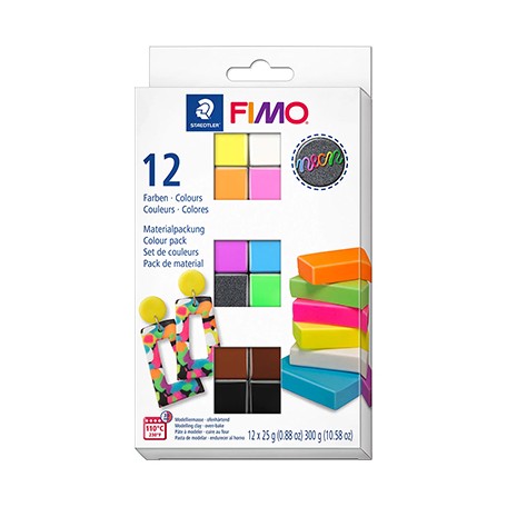 Zestaw Fimo soft i effect, Neon, 12 x 25 g