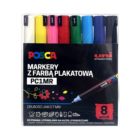 Zestaw pisaków Uni Posca 1MR, 8 kolorów